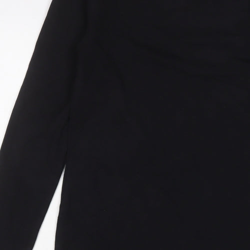 Jack Wills Womens Black Cotton A-Line Size 8 Crew Neck Pullover - Logo, Embroidered