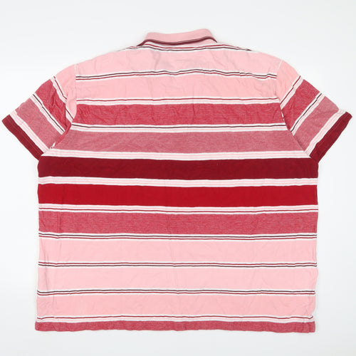 Pierre Cardin Mens Multicoloured Striped Cotton Polo Size 4XL Collared Button - Logo, Embroidered