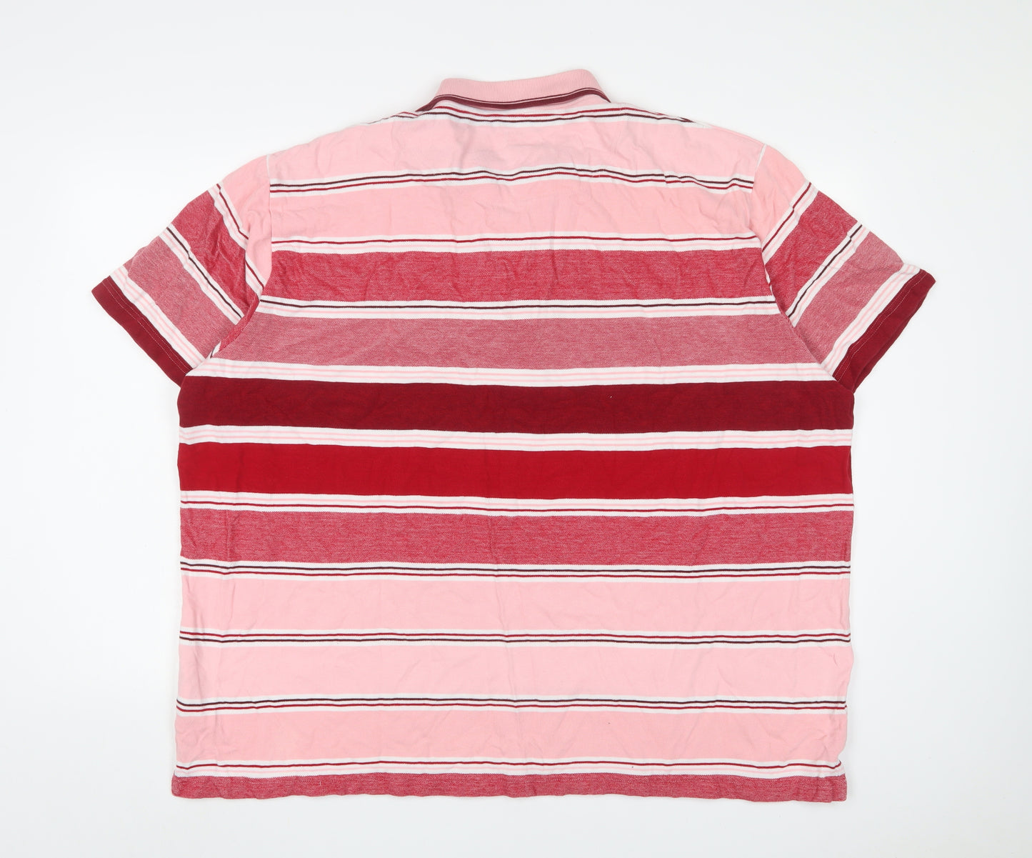 Pierre Cardin Mens Multicoloured Striped Cotton Polo Size 4XL Collared Button - Logo, Embroidered