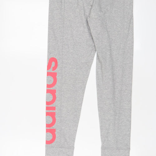 adidas Womens Grey Cotton Capri Leggings Size S L26 in - Logo