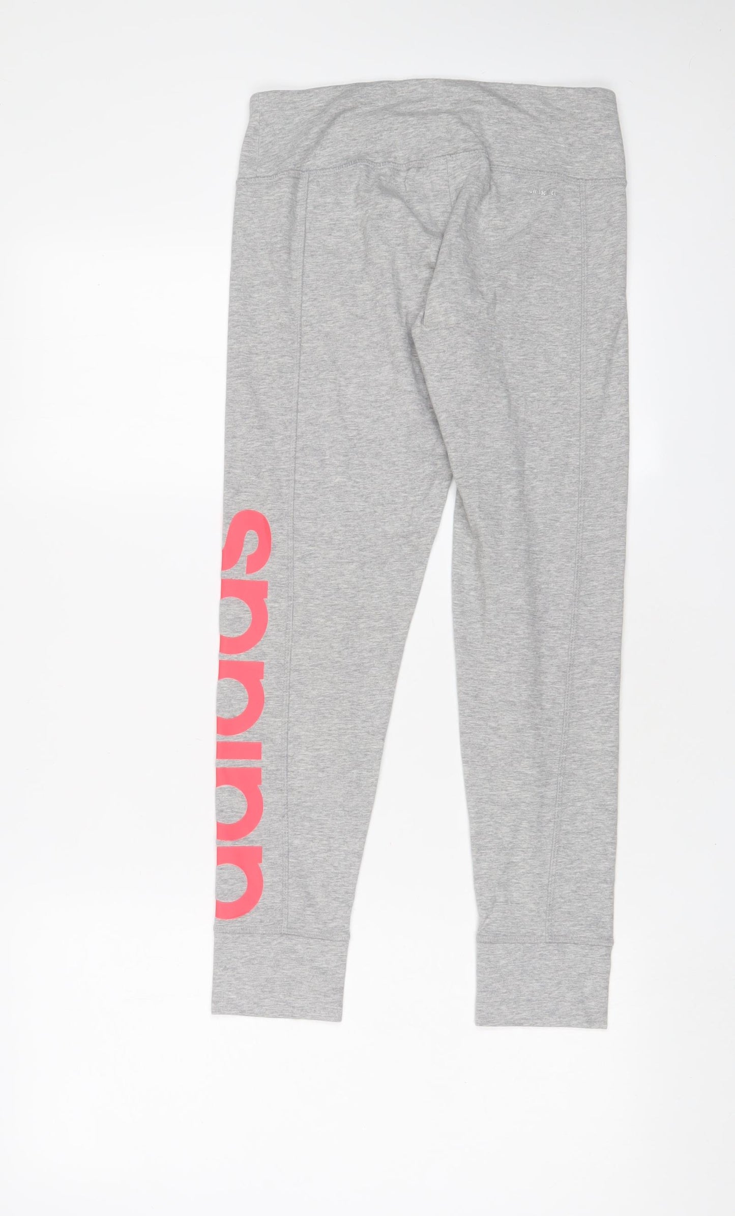 adidas Womens Grey Cotton Capri Leggings Size S L26 in - Logo