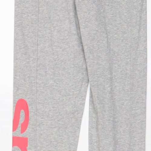 adidas Womens Grey Cotton Capri Leggings Size S L26 in - Logo