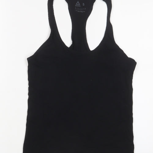 Reebok Womens Black Cotton Basic Tank Size S Scoop Neck Pullover