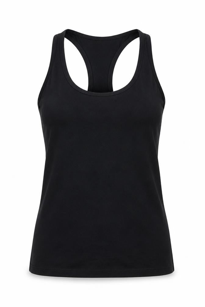 Reebok Womens Black Cotton Basic Tank Size S Scoop Neck Pullover