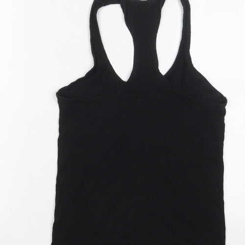 Reebok Womens Black Cotton Basic Tank Size S Scoop Neck Pullover