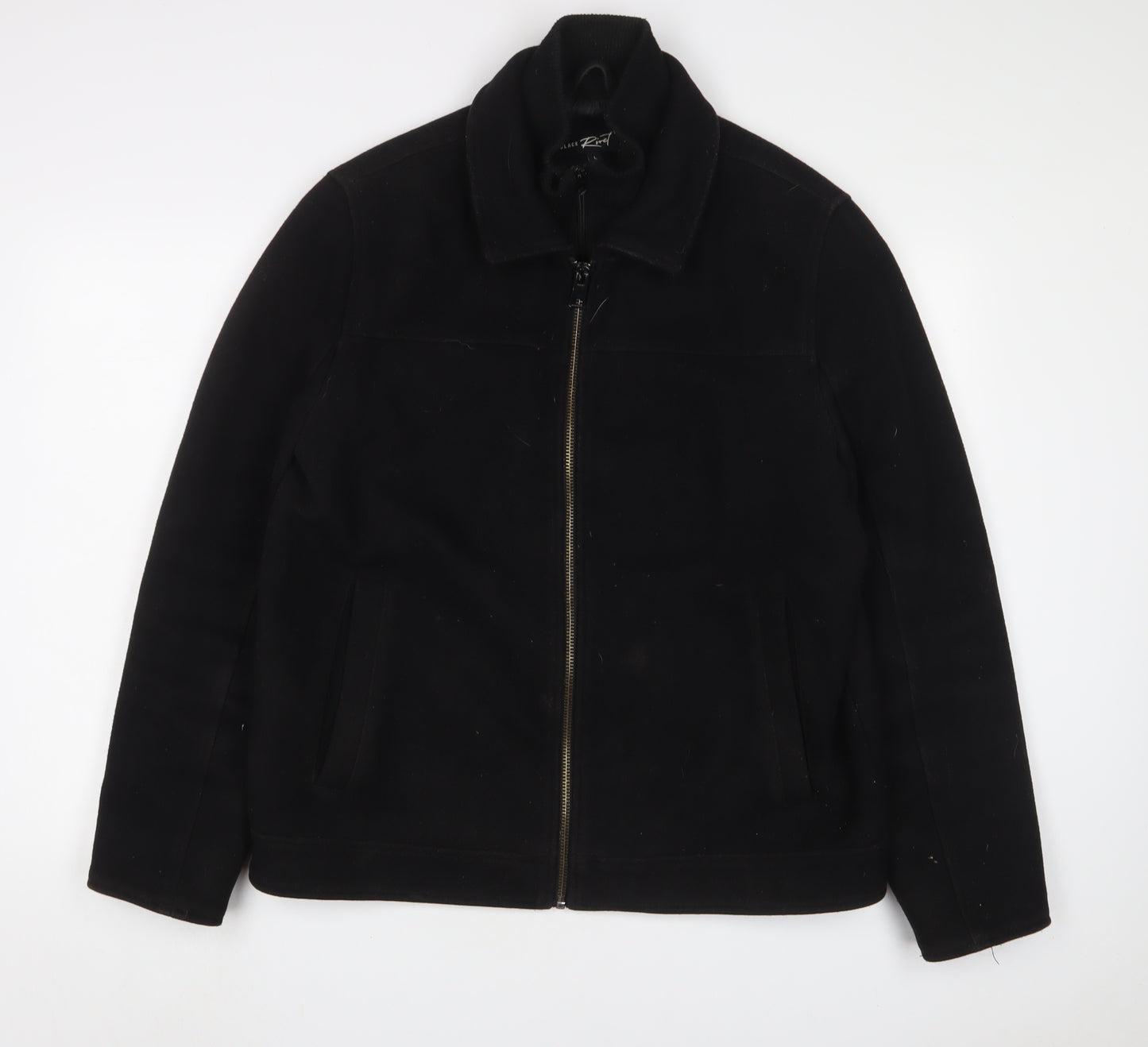 Black Rivet Mens Black Jacket Size L Zip - Pockets