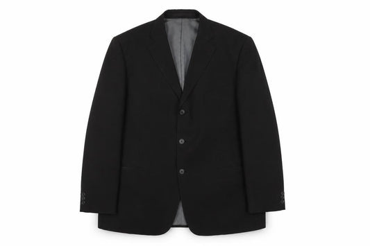 Front view of Marks & Spencer men’s grey polyester jacket suit jacket, size 44, regular