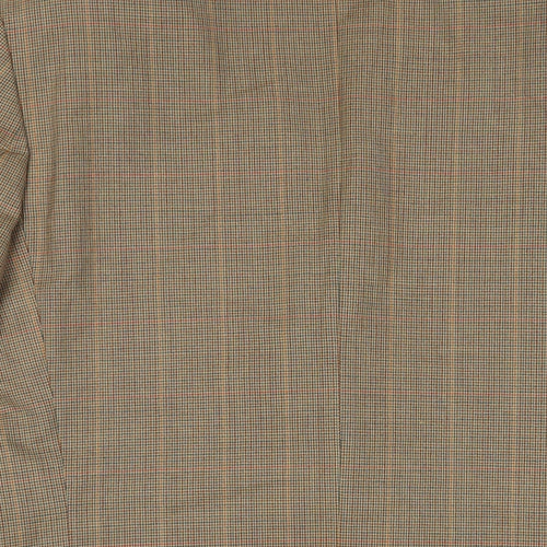 Blazer Mens Brown Plaid Polyester Jacket Suit Jacket Size 38 Regular