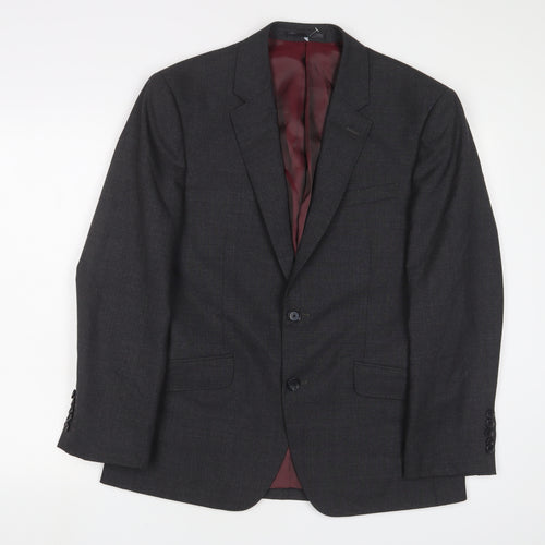 T.M.Lewin Mens Grey Wool Jacket Suit Jacket Size 38 Regular