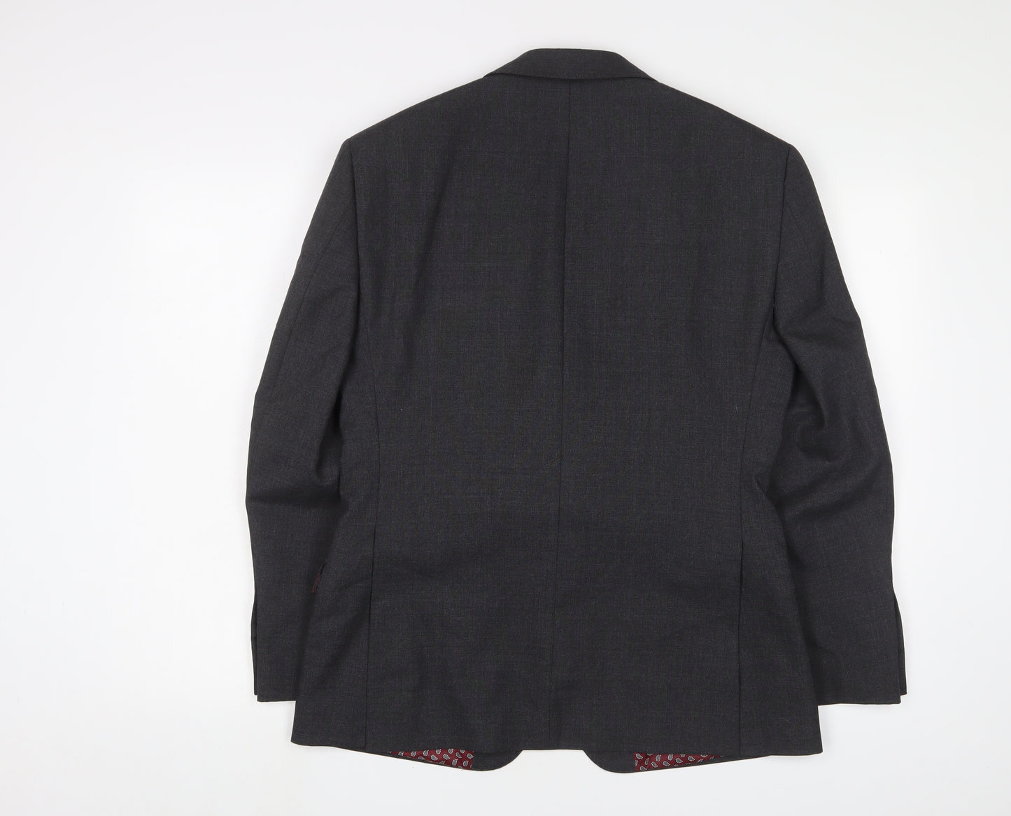 T.M.Lewin Mens Grey Wool Jacket Suit Jacket Size 38 Regular