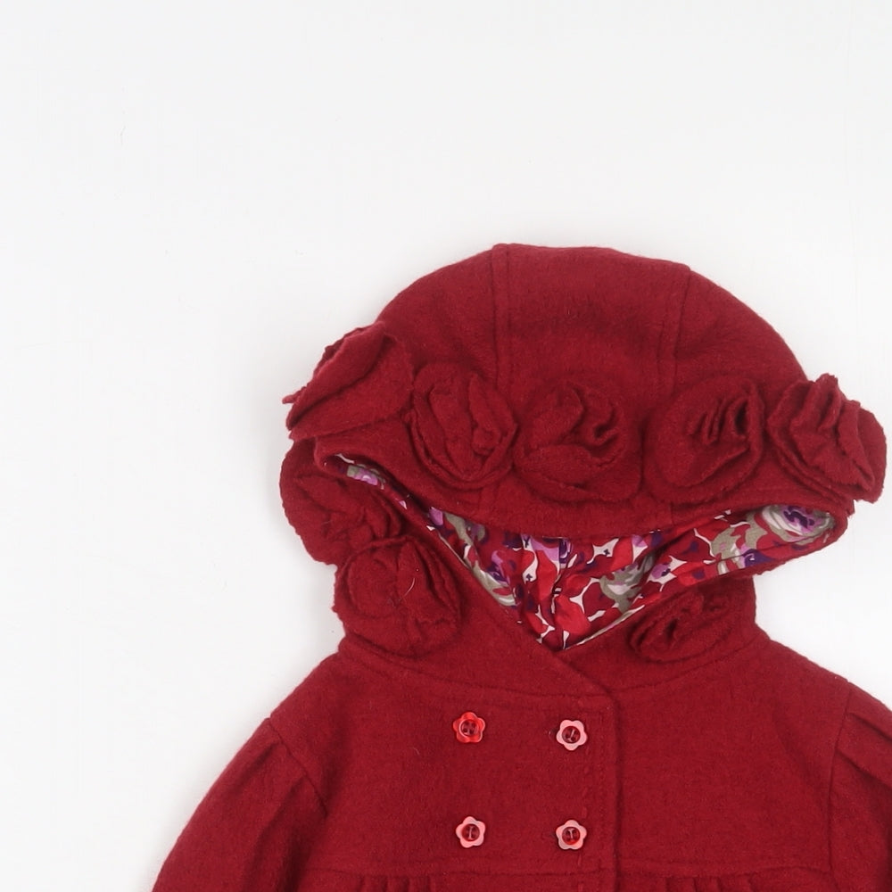Monsoon Baby Red Jacket Coat Size 12-18 Months Button - Pockets