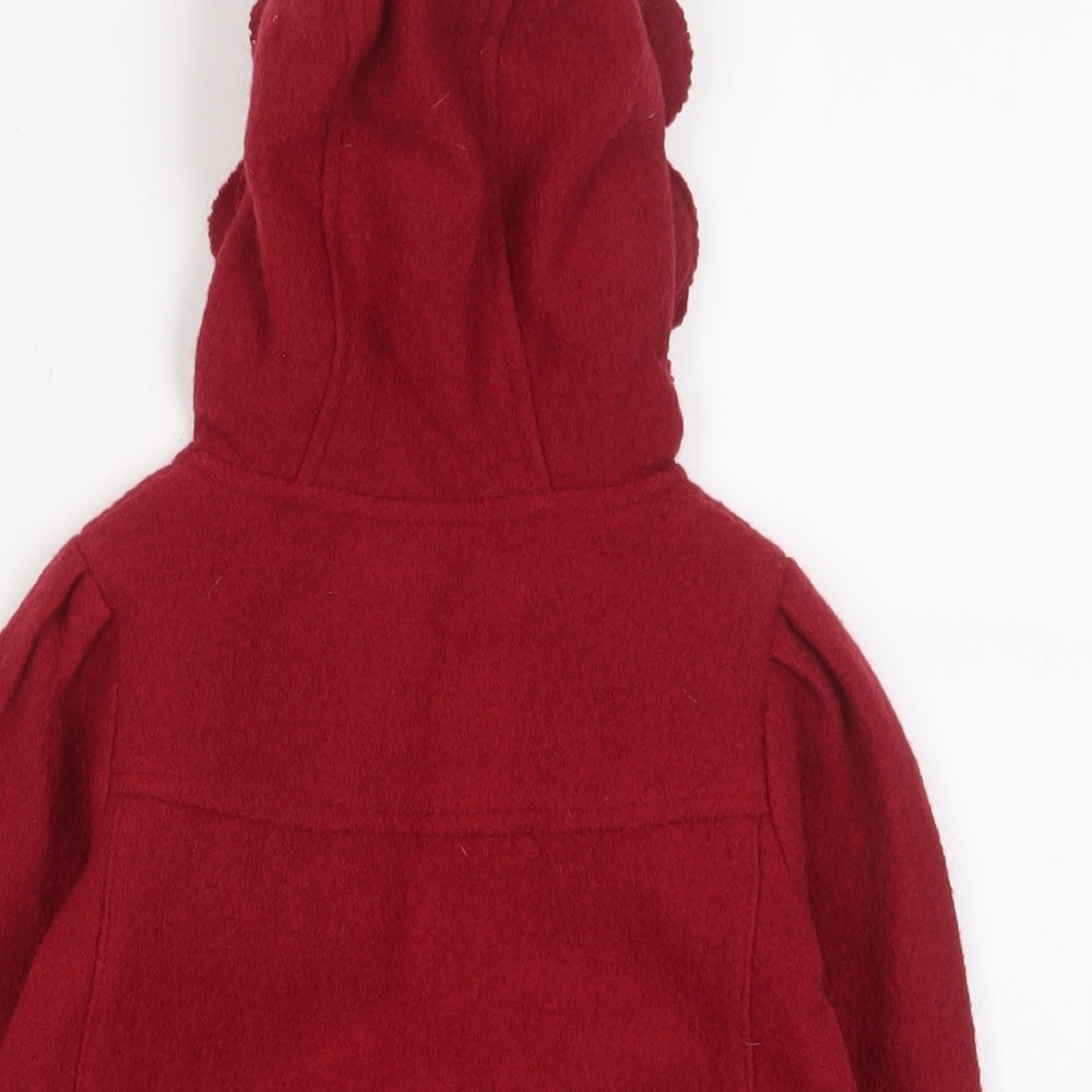 Monsoon Baby Red Jacket Coat Size 12-18 Months Button - Pockets
