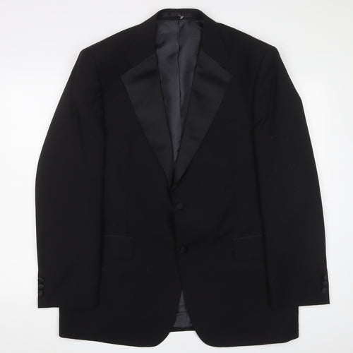 Marks and Spencer Mens Black Polyester Jacket Suit Jacket Size 44 Regular
