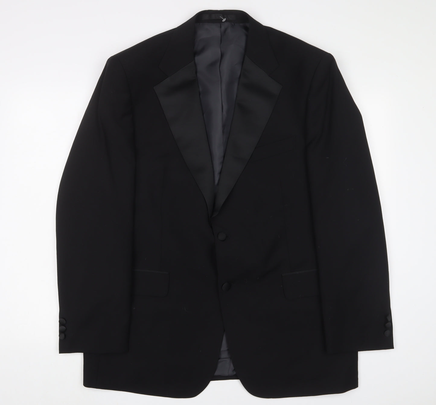 Marks and Spencer Mens Black Polyester Jacket Suit Jacket Size 44 Regular