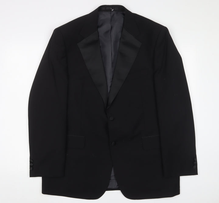 Marks and Spencer Mens Black Polyester Jacket Suit Jacket Size 44 Regular