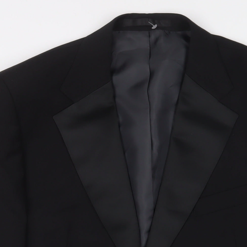 Marks and Spencer Mens Black Polyester Jacket Suit Jacket Size 44 Regular