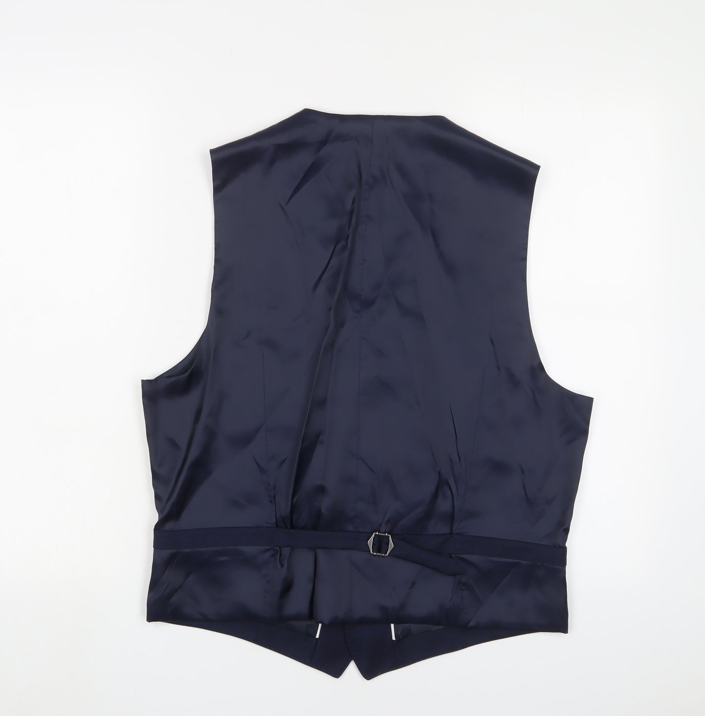 Marks and Spencer Mens Blue Polyester Jacket Suit Waistcoat Size 38 Regular