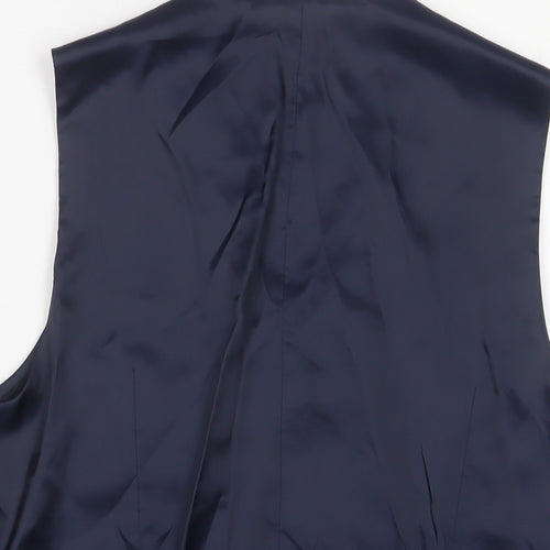 Marks and Spencer Mens Blue Polyester Jacket Suit Waistcoat Size 38 Regular