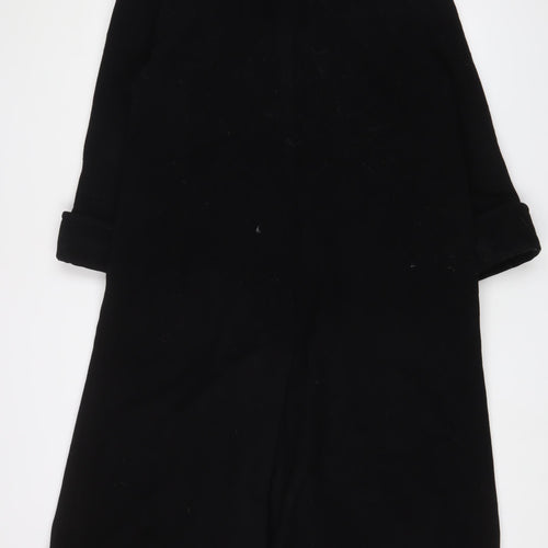 Debenhams Womens Black Overcoat Coat Size 8 Button