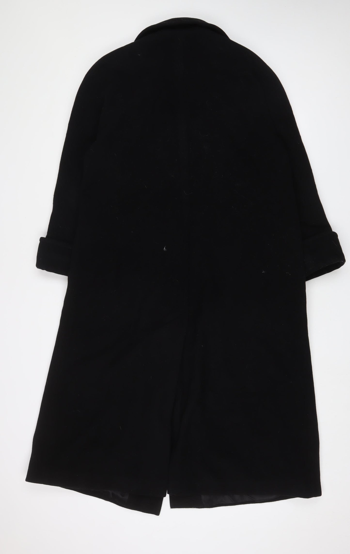Debenhams Womens Black Overcoat Coat Size 8 Button