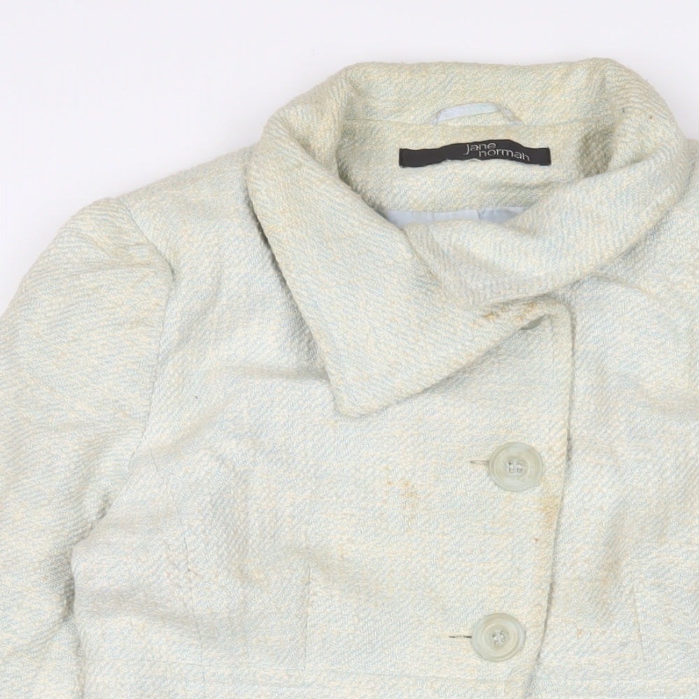 Jane Norman Womens Beige Overcoat Coat Size 12 Button