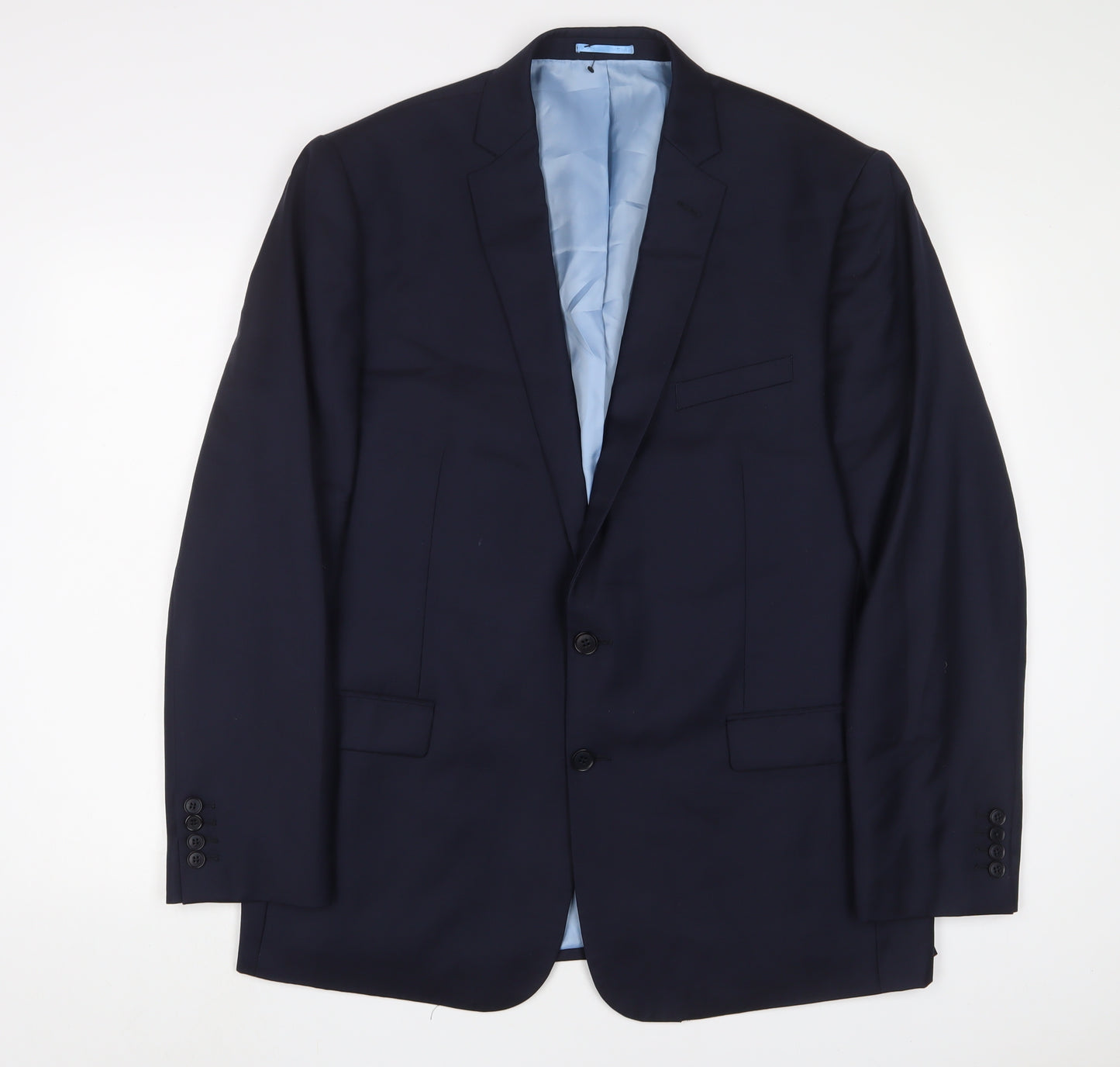 Charles Tyrwhitt Mens Blue Wool Jacket Suit Jacket Size 46 Regular