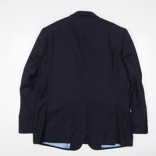 Charles Tyrwhitt Mens Blue Wool Jacket Suit Jacket Size 46 Regular