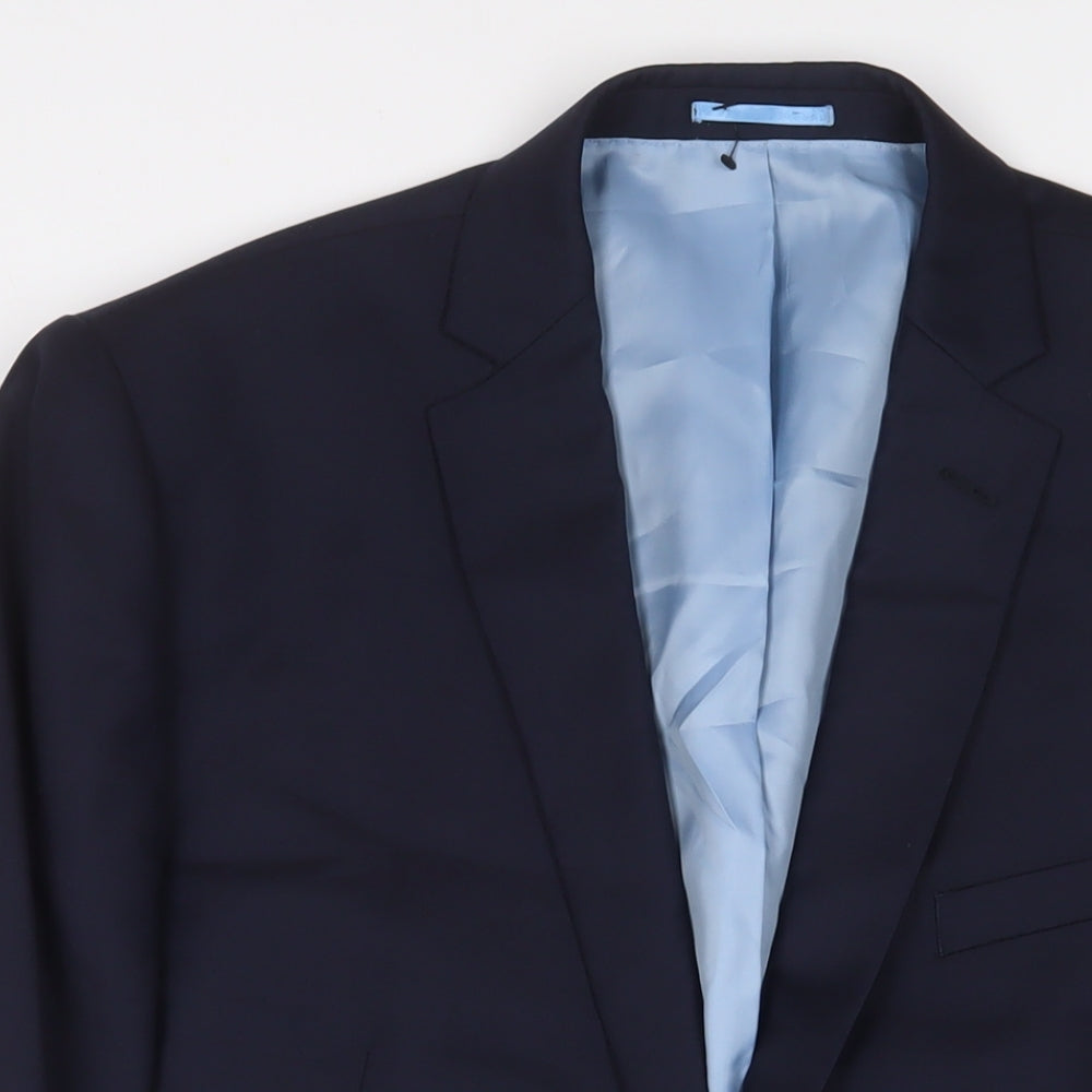 Charles Tyrwhitt Mens Blue Wool Jacket Suit Jacket Size 46 Regular
