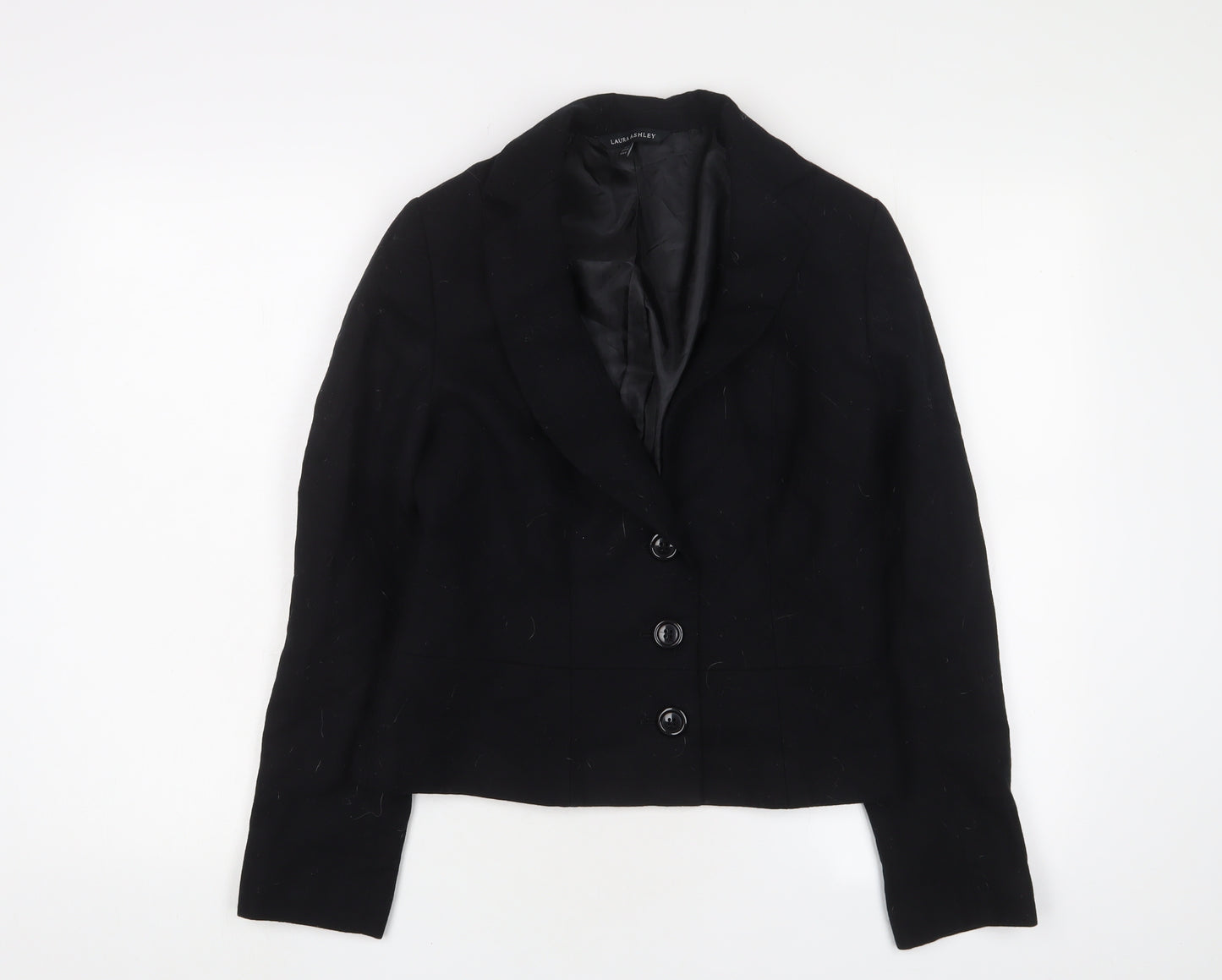 Laura Ashley Womens Black Jacket Blazer Size 12 Button