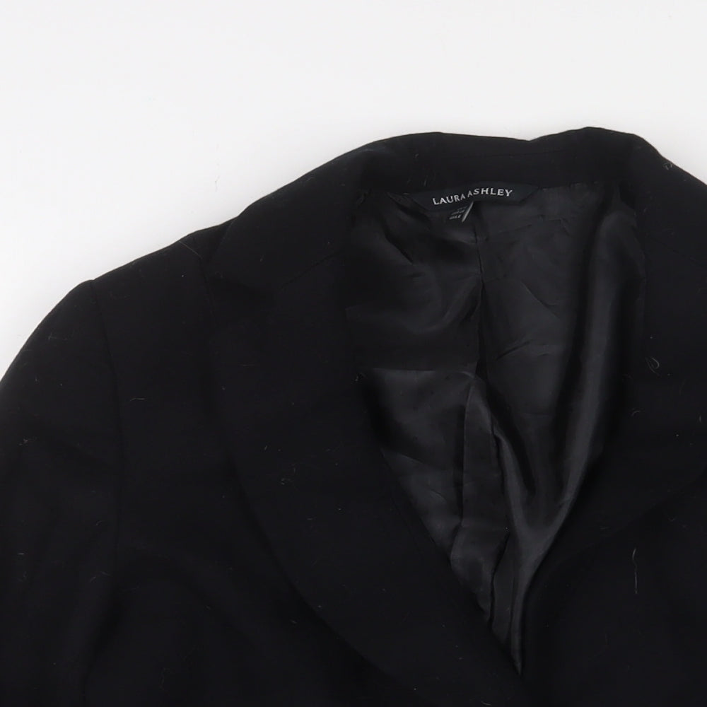 Laura Ashley Womens Black Jacket Blazer Size 12 Button
