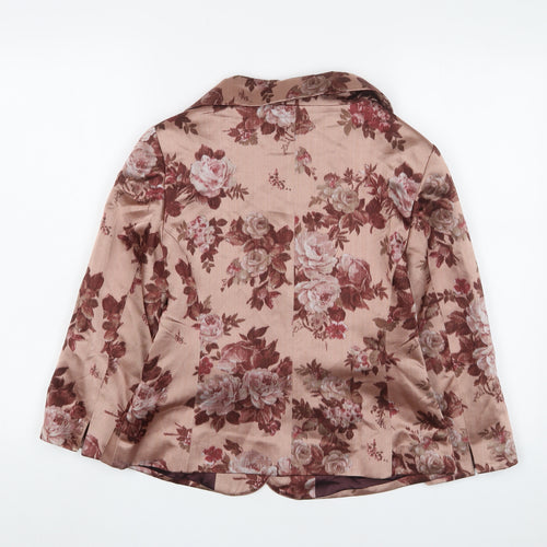Precis Womens Pink Floral Jacket Blazer Size 12 Button
