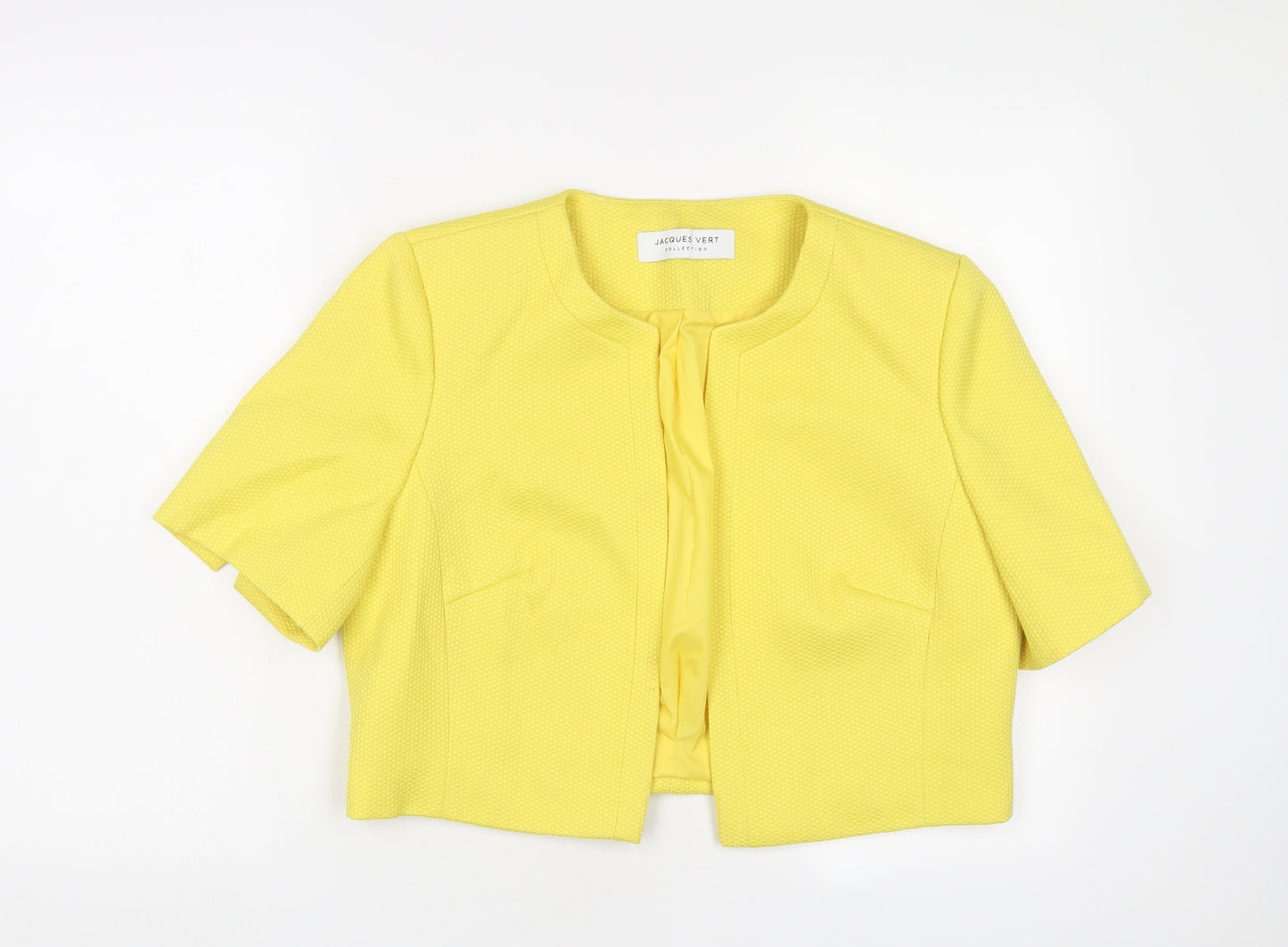 Jacques Vert Womens Yellow Jacket Blazer Size 14 - Open