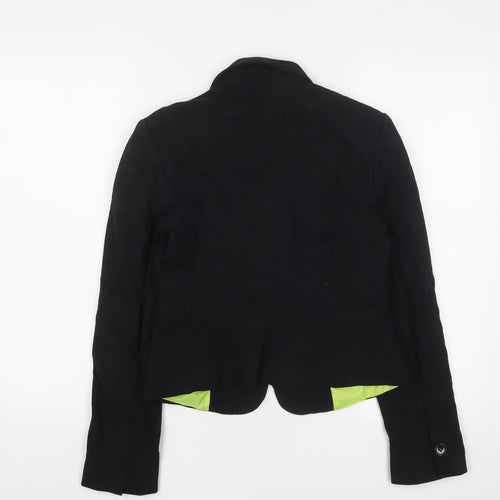 United Colors of Benetton Womens Black Jacket Blazer Size 12 Button
