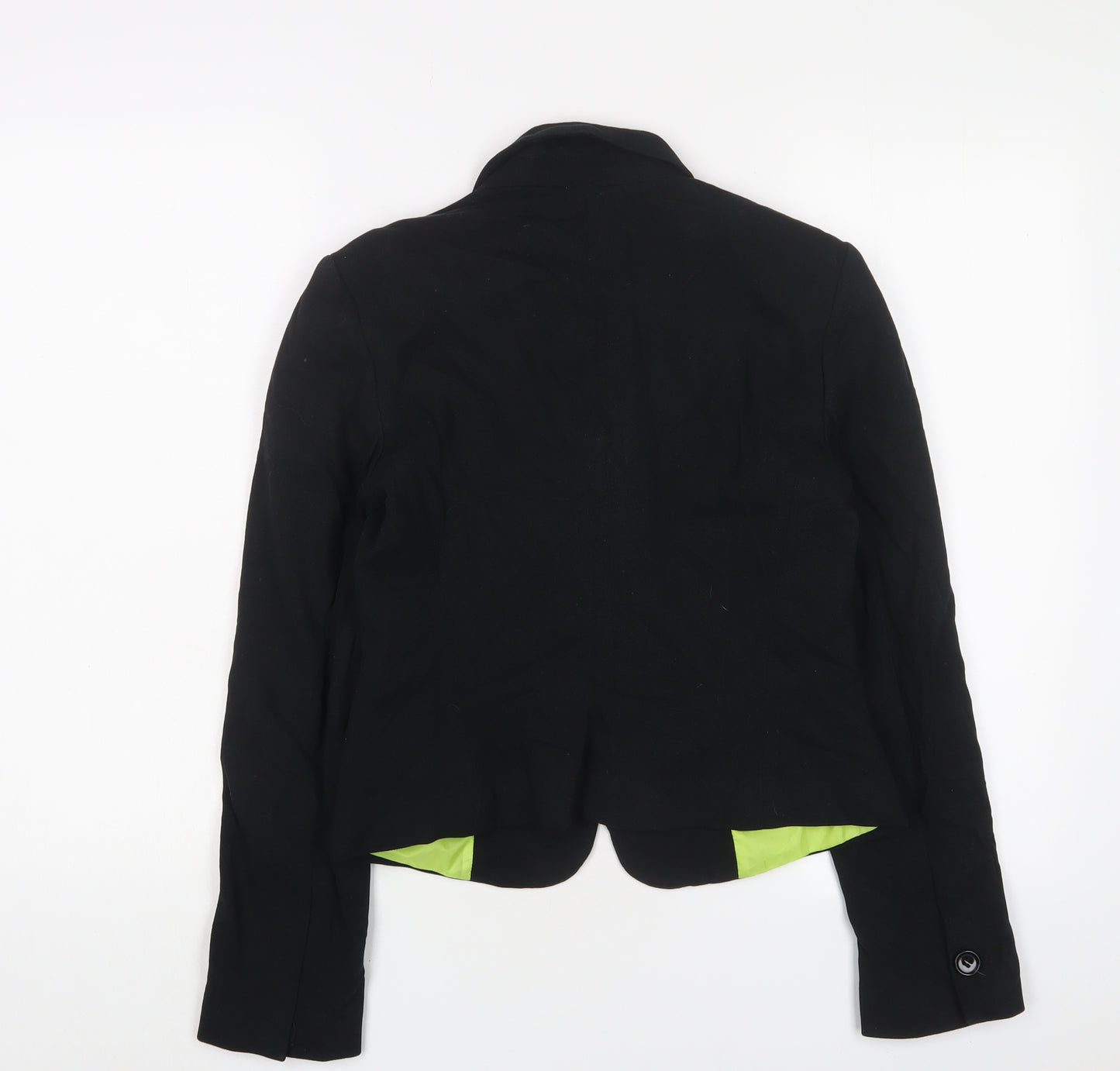 United Colors of Benetton Womens Black Jacket Blazer Size 12 Button