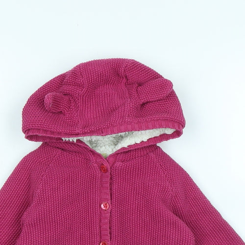 John Lewis Girls Pink Jacket Size 12-18 Months Button