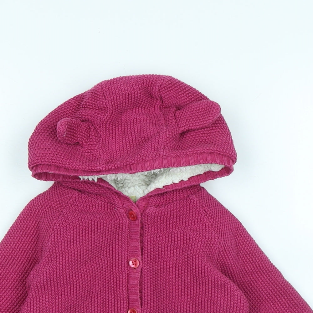 John Lewis Girls Pink Jacket Size 12-18 Months Button
