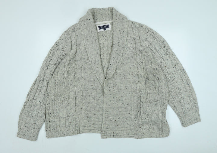 Maine Womens Beige Collared Acrylic Cardigan Jumper Size 20