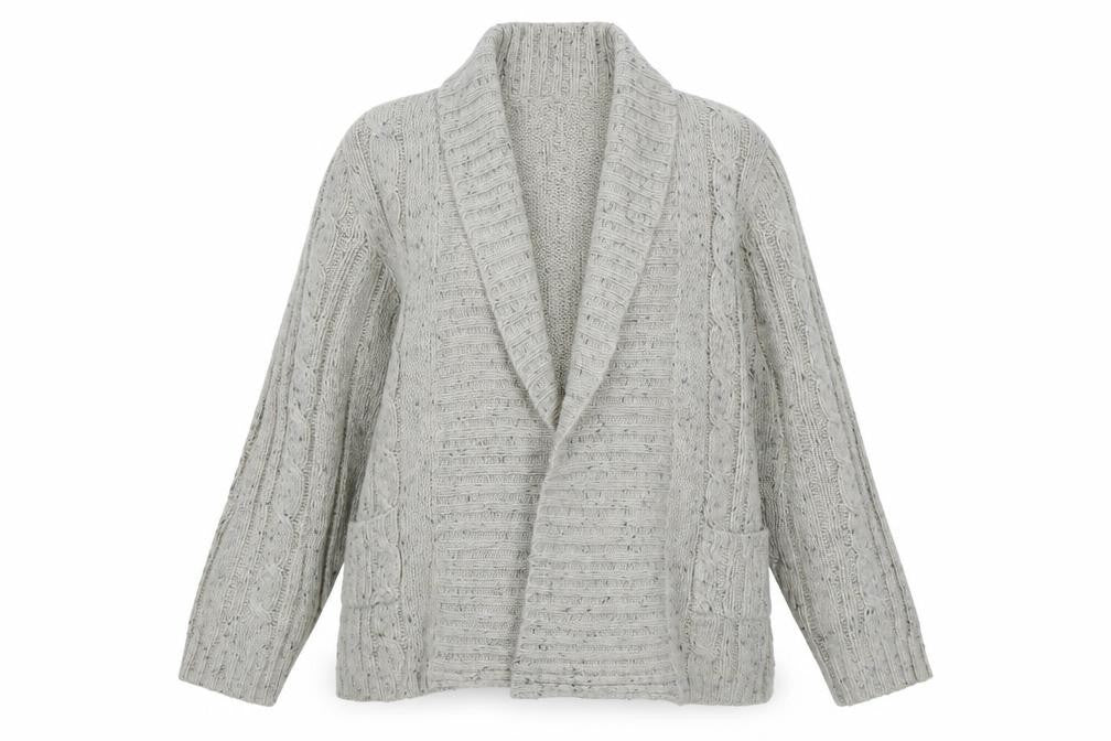 Maine Womens Beige Collared Acrylic Cardigan Jumper Size 20