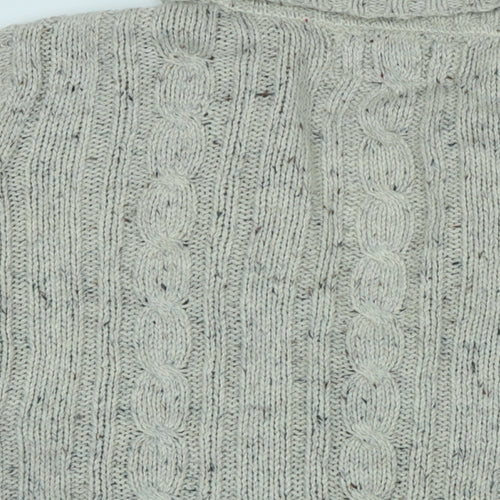 Maine Womens Beige Collared Acrylic Cardigan Jumper Size 20