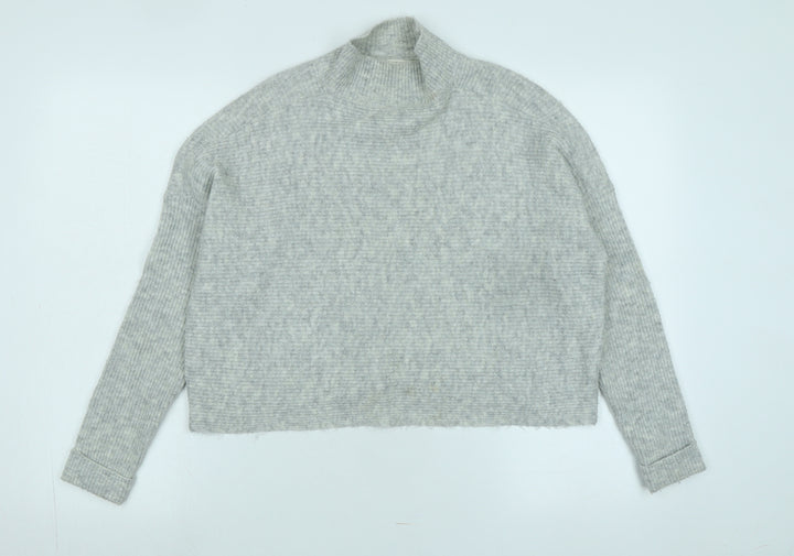 Miss Selfridge Womens Grey Mock Neck Polyester Pullover Jumper Size 6
