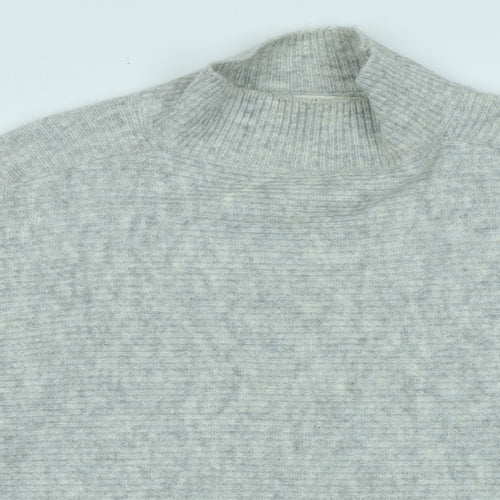 Miss Selfridge Womens Grey Mock Neck Polyester Pullover Jumper Size 6