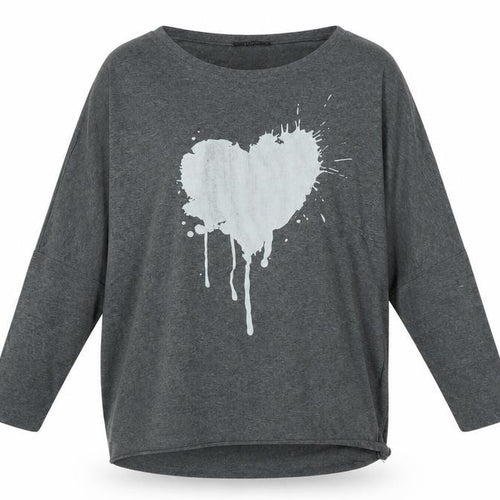Studio Womens Grey Cotton Jersey T-Shirt Size L Scoop Neck