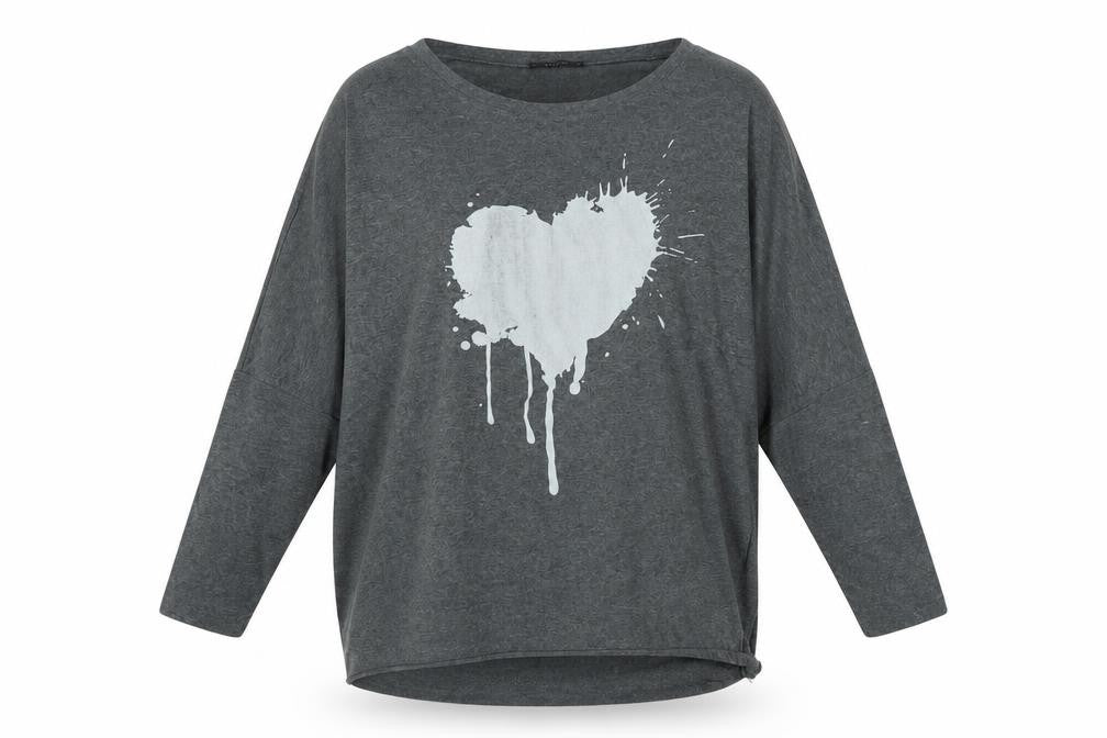 Studio Womens Grey Cotton Jersey T-Shirt Size L Scoop Neck