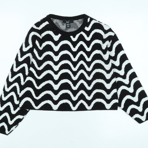 New Look Girls Black Crew Neck Acrylic Pullover Jumper Size 10-11 Years