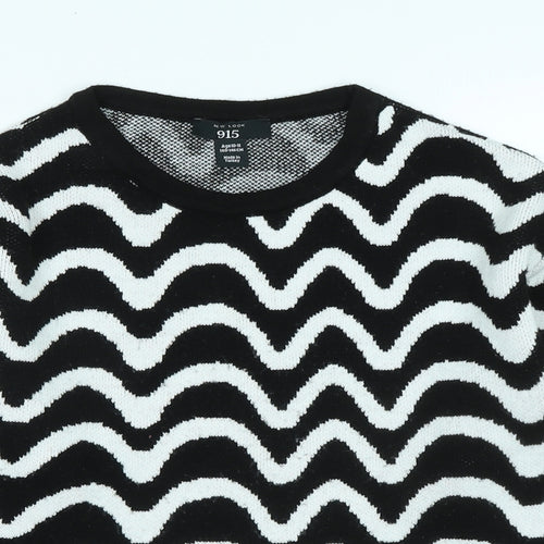 New Look Girls Black Crew Neck Acrylic Pullover Jumper Size 10-11 Years