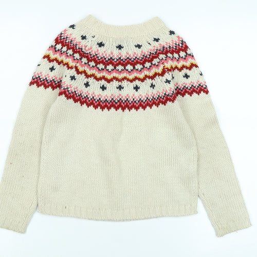 abcd'R Girls Multicoloured Crew Neck Fair Isle Polyamide Pullover Jumper Size 9-10 Years