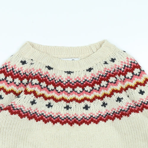 abcd'R Girls Multicoloured Crew Neck Fair Isle Polyamide Pullover Jumper Size 9-10 Years