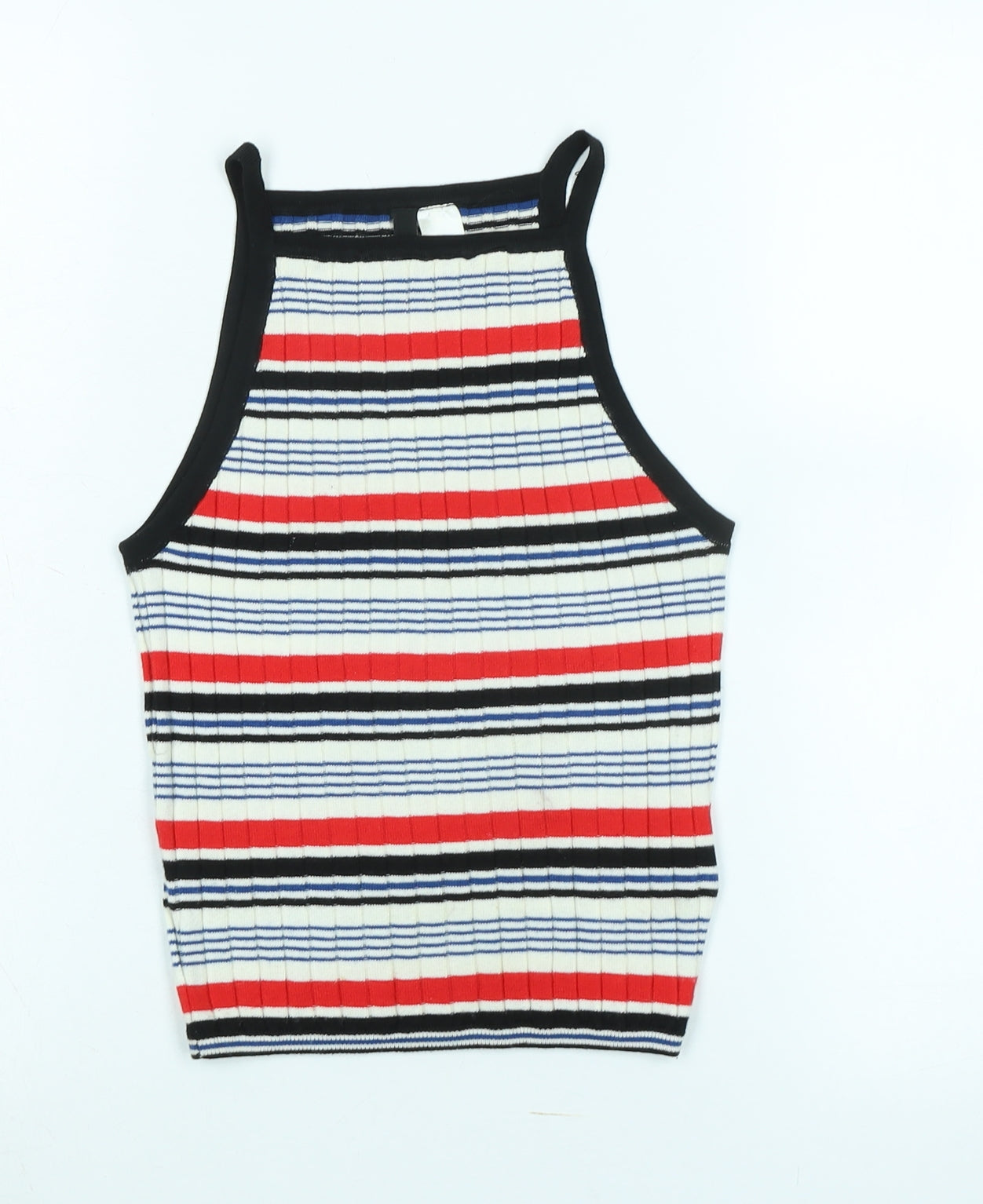 Divided Womens Multicoloured Square Neck Striped Polyimide Vest Jumper Size XS