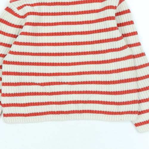 Marks and Spencer Boys Ivory Crew Neck Cotton Pullover Jumper Size 2-3 Years - Dog Logo