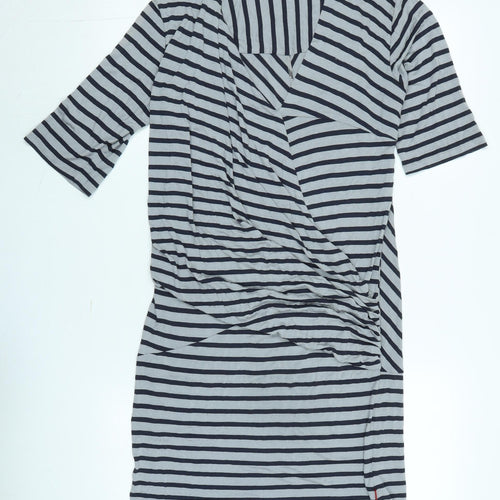 Jackpot Womens Grey Cotton Bodycon Size M V-Neck - Logo